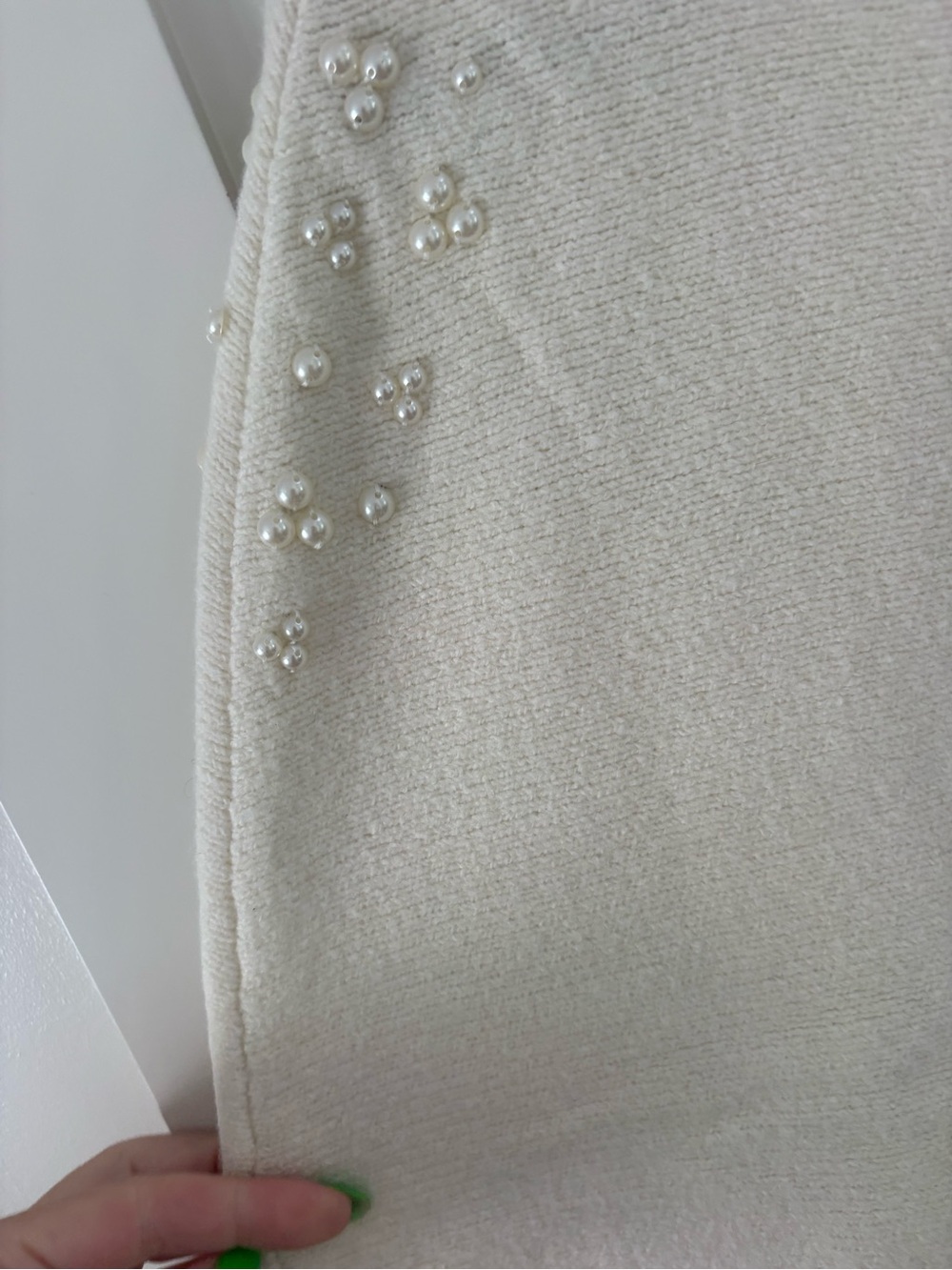 NWT Talbots Pearl Detail Cape XS/S Cream Knit wool cotton blend - Picture 2 of 6